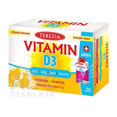 TEREZIA COMPANY s.r.o. TEREZIA Vitamin D3 1000 IU cps 1x90 ks + dárek kapky Vitamin D3 BABY 400 