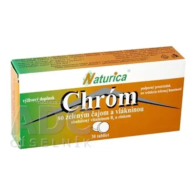 PharmTurica s.r.o. Naturica CHROM se zeleným čajem a vlákninou tbl (chrom 35 mikrogramů) 1x30 ks