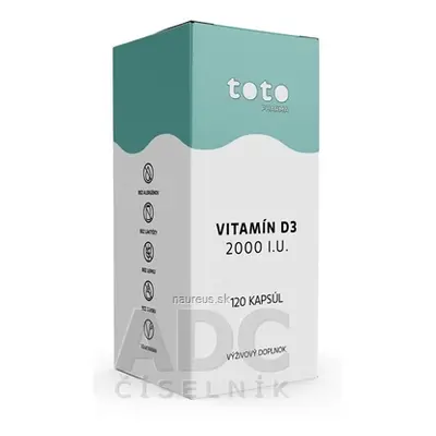 TOTO Pharma s.r.o. TOTO VITAMIN D3 2000 IU cps 120 ks