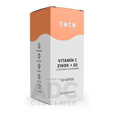 TOTO Pharma s.r.o. TOTO VITAMIN C + ZINEK + D3 cps s postupným uvolňováním 1x90 ks