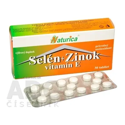 PharmTurica s.r.o. Naturica SELEN + ZINEK, vitamín E tbl 1x30 ks 30 ks