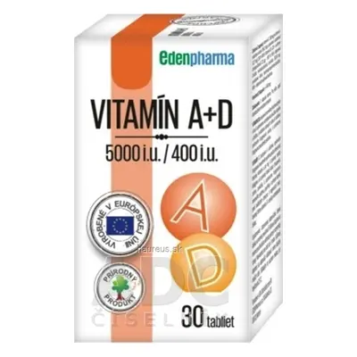 EDENPharma, s.r.o. EDENPharma VITAMIN A + D 5000 IU / 400 IU tbl 1x30 ks 30 ks