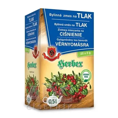 HERBEX spol. s r.o. HERBEX Bylinná směs na TLAK nálevový sáčky 20x3 g (60 g) 20 ks