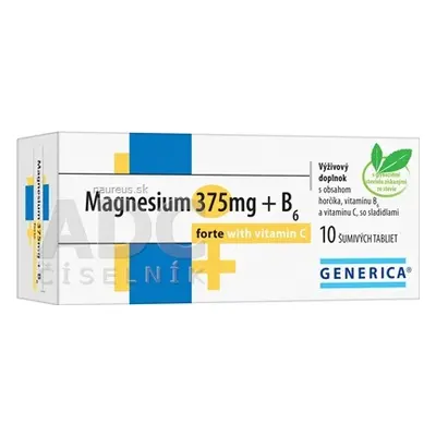 GENERICA spol. s r.o. GENERICA Magnesium 375 mg + B6 forte s vitamínem C tbl eff 1x10 ks 10 ks