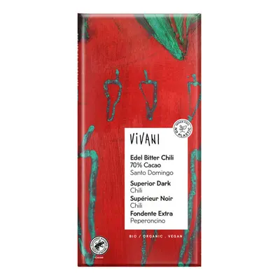 Tkorganics COKOLADA Vivani hořká 70% + chilli BIO 100 100g