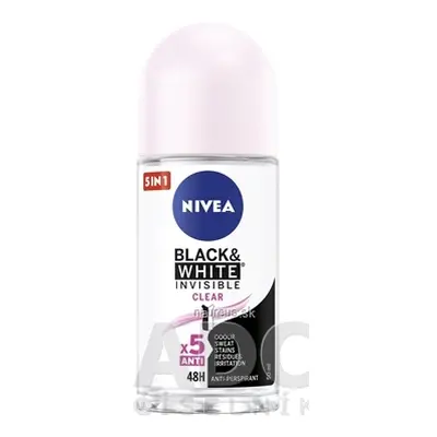 BEIERSDORF AG NIVEA Anti-perspirant BLACK & WHITE Clear kuličkový, 48H, 5xAnti 1x50 ml