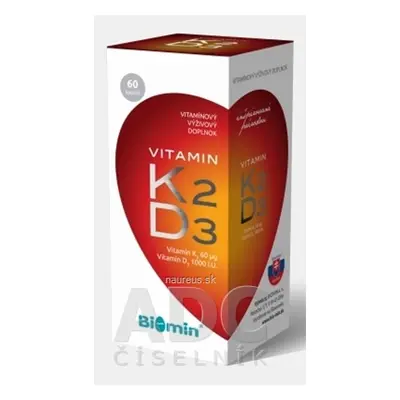 BIOMIN, a.s. BIOMIN VITAMIN K2 + D3 1000 IU cps 1x60 ks 60 ks