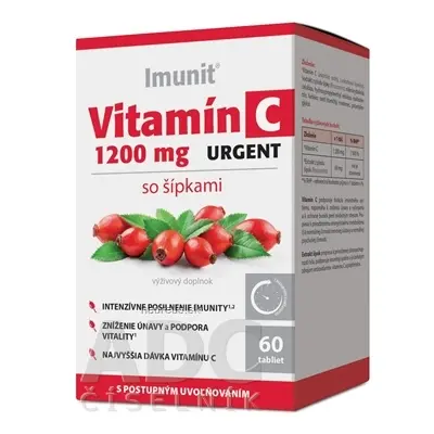 Simply You Pharmaceuticals a.s. Imunit Vitamin C 1200 mg URGENT tbl s postupným uvolňováním 1x60