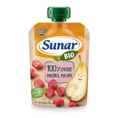 HERO CZECH s.r.o. Sunar BIO Kapsička Hruška, malina 100% ovoce (od ukonč. 4. měsíce) 1x100 g