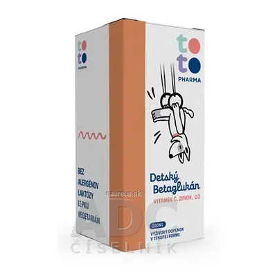 TOTO Pharma s.r.o. TOTO Dětský Betaglukan + Vitamin C + Zinek + D3 v tekuté formě 1x200 ml 200ml