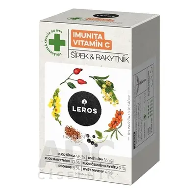 LEROS, s r.o. LEROS IMUNITA VITAMIN C, ŠIPKA & RAKYTNÍK bylinný čaj, nálevové sáčky 20x2 g (40 g