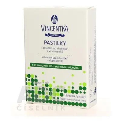 VINCENTKA a.s. VINCENTKA PASTILKY BYLINNÉ 1x18 ks 18 ks