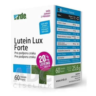 VIRDE spol. s r.o. Virde LUTEIN LUX Forte cps 1x60 ks