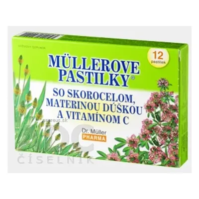 Dr. Müller Pharma s.r.o. MÜLLEROVY PASTILKY SO ČEMU. MAT. Doušku A VIT. C (při kašli) 1x12 ks