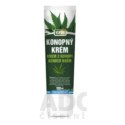 VIRDE spol. s r.o. Virde KONOPNÝ KRÉM - rychlá úleva a uvolnění 1x100 ml 100 ml