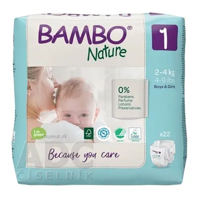 ABENA A/S BAMBI 1 (2-4 kg) dětské pleny prodyšné, savost 500 ml (inov.2020) 1x22 ks 500ml