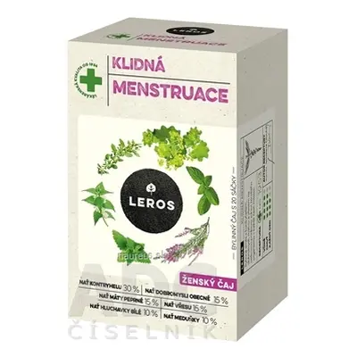 LEROS, s r.o. LEROS KLIDNÁ MENSTRUACE nálevové sáčky (inov.2021) 20x1,5 g (30 g)