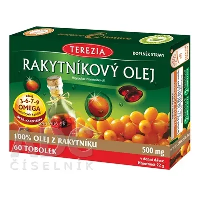 TEREZIA COMPANY s.r.o. TEREZIA RAKYTNÍKOVÝ OLEJ - 100% v kapslích cps 50 + 10 zdarma (60 ks) 60 