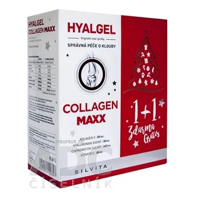 SILVITA s.r.o. HYALGEL COLLAGEN MAXX Vánoční balení tekutý přípravek s pomerančovou příchutí (1 