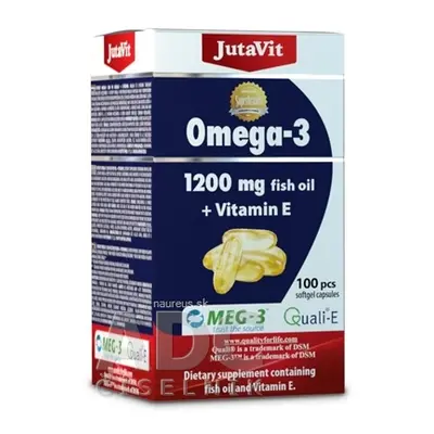 JuvaPharma Kft. JutaVit Omega-3 1200 rybí olej + vitamin E cps (inov.2021) 1x100 ks