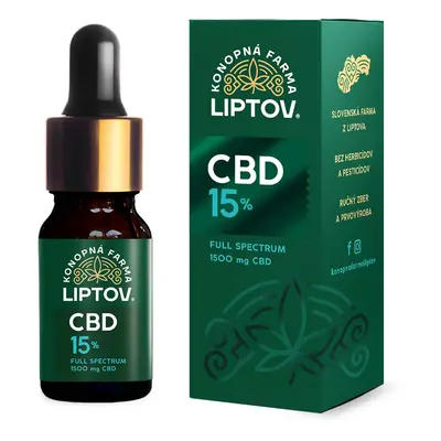 Konopná farma Liptov CBD olej 15% 10ml