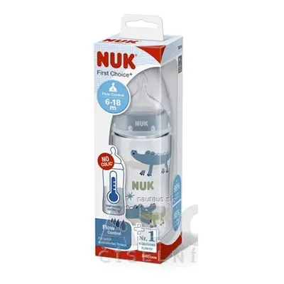 MAPA GmbH NUK FC+ LAHVE s kontrolou teploty 300 ml, silikonová savička flow control (6-18 měsíců