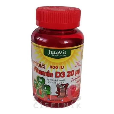 JuvaPharma Kft. JutaVit Gumkáči Vitamin D3 20 mikrogramů Kids tbl (gumové medvídky) 1x60 ks