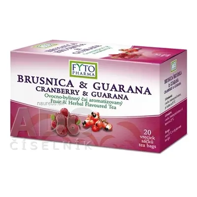 FYTOPHARMA, a.s. FYTO brusinek & GUARANA ovocno-bylinný čaj 20x2 g (40 g) 20 ks