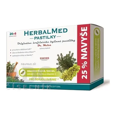 Simply You Pharmaceuticals a.s. HERBALMED PASTILKY pro odkašlávání - Dr.Weiss (isl. Lišejník, ty