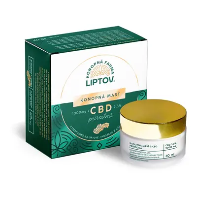 Konopná farma Liptov Konopná mast CBD 3,3 % 1000 mg čistá 30ml