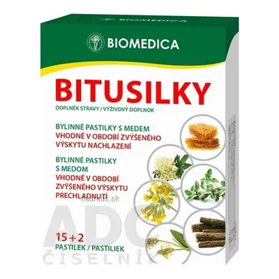 Biomedica, spol. s r.o. BIOMEDICA BITUSILKY bylinné pastilky 15 + 2 (17 ks) 17 ks