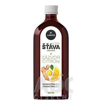 LEROS, s r.o. LEROS 100% ŠŤÁVA ZÁZVOR CITRÓN 1x250 ml 250ml