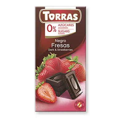 Torras ES Torras čokoláda DIA hořká ček. s jahodami 75g 75 g