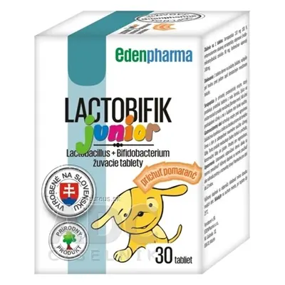 BENEVIT, s.r.o. EDENPharma LACTOBIFIK junior žvýkací tablety, příchuť pomeranč 1x30 ks 30 ks