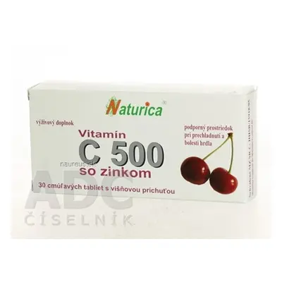 PharmTurica s.r.o. Naturica VITAMIN C 500 mg se zinkem tbl (cucavé tablety) 1x30 ks 30 ks