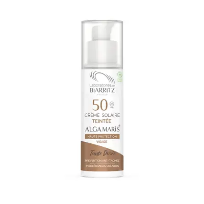 Laboratoires de Biarritz ALGA MARIS tónovací krém Golden s faktorem SPF50 50ml