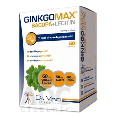 Simply You Pharmaceuticals a.s. GINKGOMAX + Bacopa + LECITIN - DA VINCI cps 1x60 ks