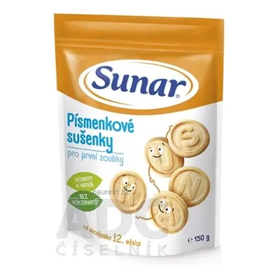 HERO CZECH s.r.o. Sunar Písmenkové sušenky pro první zoubky (od ukonč. 12. měsíce) 1x150 g 150 g