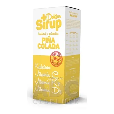 NATURES s.r.o. Doktor Sirup kalciový sirup s příchutí PINA COLADA 1x200 ml 200 ml