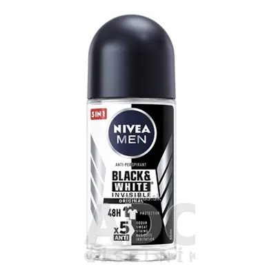 BEIERSDORF AG NIVEA MEN Anti-perspirant BLACK & WHITE Original kuličkový, Invisible, 48H, 5xAnti