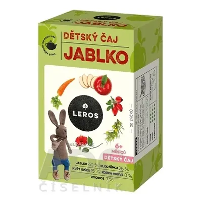 LEROS, s r.o. LEROS DĚTSKÝ ČAJ JABLKO nálevové sáčky (od 6+ měsíců) 20x2 g (40 g)