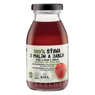 ZDRAVO ORGANIC zdravě 100% malinového-JABLEČNÁ ŠŤÁVA 1x200 ml 200ml