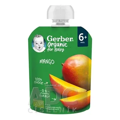 Nestlé Polska S.A. Gerber Organic Kapsička Mango bio ovocná svačinka (od ukonč. 6. měsíce) 1x90 