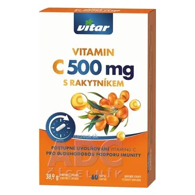 VITAR s.r.o. VITAR VITAMIN C 500 mg S RAKYTNÍKEM cps s postupným uvolňováním 1x60 ks