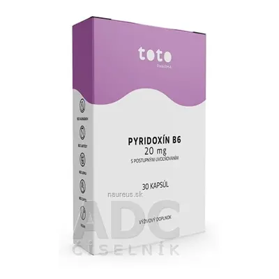 TOTO Pharma s.r.o. TOTO pyridoxin B6 20 mg cps s postupným uvolňováním 1x30 ks 20mg