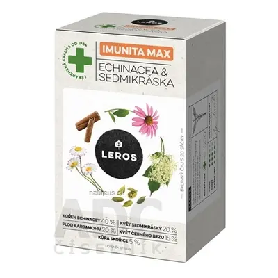 LEROS, s r.o. LEROS IMUNUTA MAX ECHINACEA & sedmikrásky bylinný čaj, nálevové sáčky 20x1,2 g (24