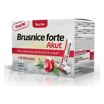 Salutem Pharma s.r.o. Brusinky forte Akut SALUTEM roztok v ampulích + D-Manóza 10x25 ml (250 ml)