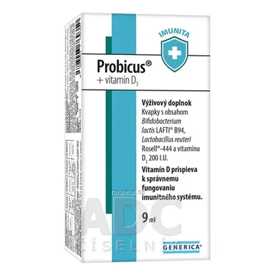 GENERICA spol. s r.o. GENERICA Probicus + vitamin D3 kapky 1x9 ml 9ml