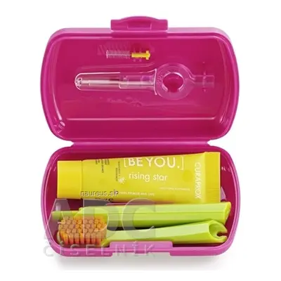 Curaden International AG CURAPROX Travel set magenta (1x zubní kartáček, 2x mezizubní kartáček C