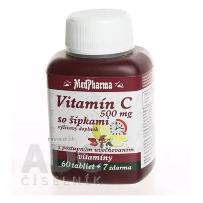 MedPharma, spol. s r.o. MedPharma VITAMÍN C 500mg se šipkami tbl (s postupným uvolňováním) 60 + 